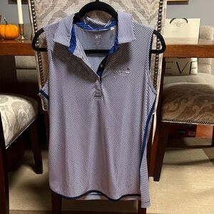 Striped Sleeveless Polo Shirt